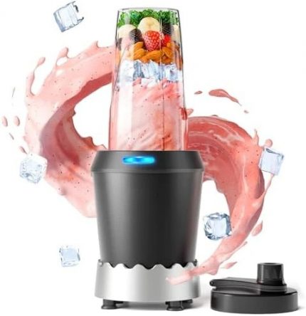 1000W Personal Smoothie Blender with Dual 24 oz Portable Travel Cups for Shakes & Frozen Drinks